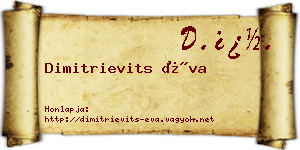 Dimitrievits Éva névjegykártya